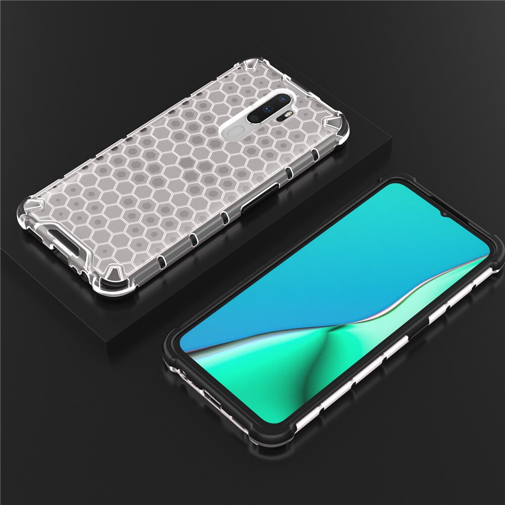 Case OPPO A9 (2020) / OPPO A5 (2020) #เคสฝาหลังกันกระแทก Honeycomb Shock Absorber TPU + PC + Silicone Hybrid