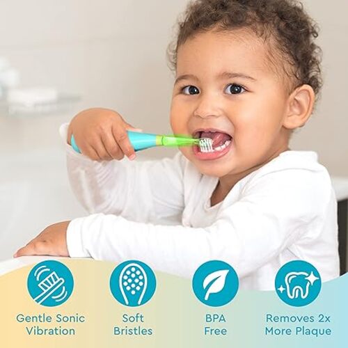 Brusheez® Toddlers Sonic Toothbrush and Replacement Brush Heads for Kids Ages 1-3 แปรงสีฟันโซนิค และหัวแปรงรีฟิล สำหรับเด็กอายุ 1-3 ปี