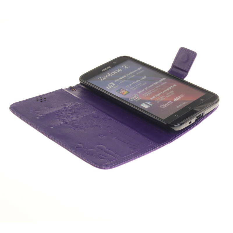 เคส Asus Zenfone 2 ZE550ML ZE551ML เคสหนังฝาพับปั้มลายลงบนปก มีสายคล้องข้อมือ สไตล์กระเป๋าสตางค์