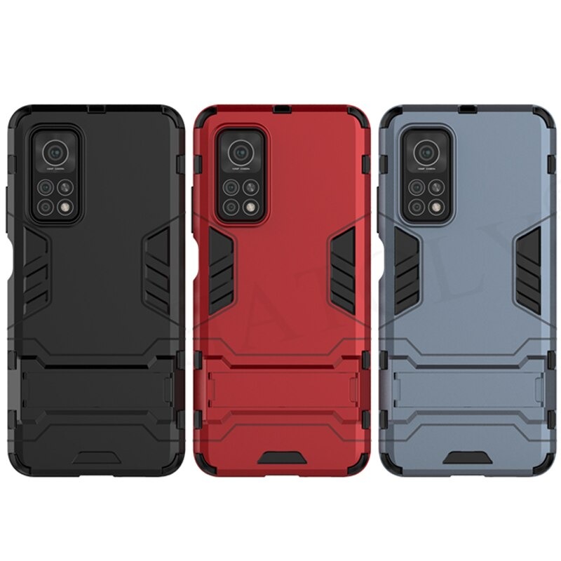 Case Xiaomi Mi 10T #เคสฝาหลังพลาสติก ไฮบริด TPU + Kickstand