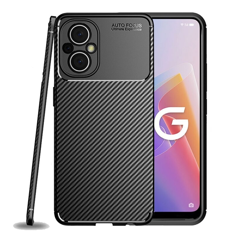 เคส OPPO Reno 7z 5G #เคสฝาหลังนิ่ม Carbon Fiber Anti-drop TPU Protection