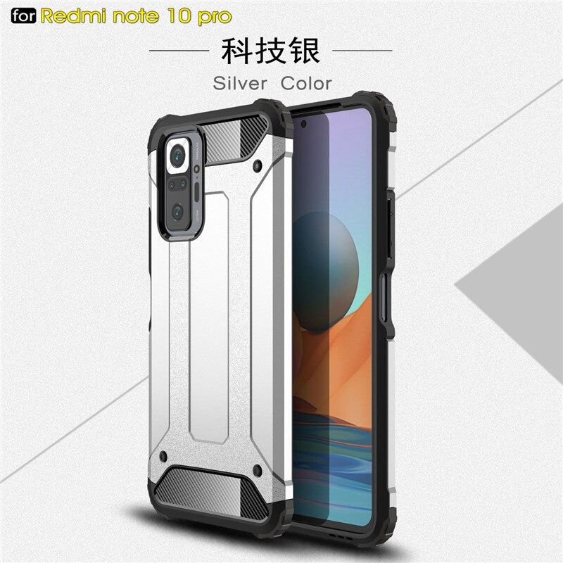 Case Redmi Note 10 Pro #เคสฝาหลังเกราะป้องกัน ไฮบริด พลาสติก+TPU Heavy Duty Rugged Hybrid