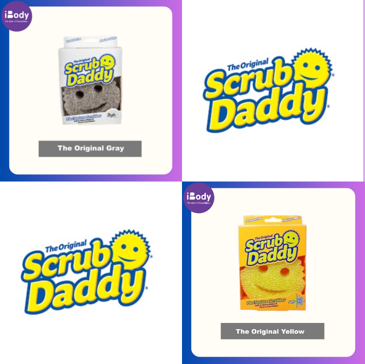 Scrub Daddy® The Original FlexTexture Srubber, Sponge Dishwashing & Cleaning ฟองน้ำอเนกประสงค์