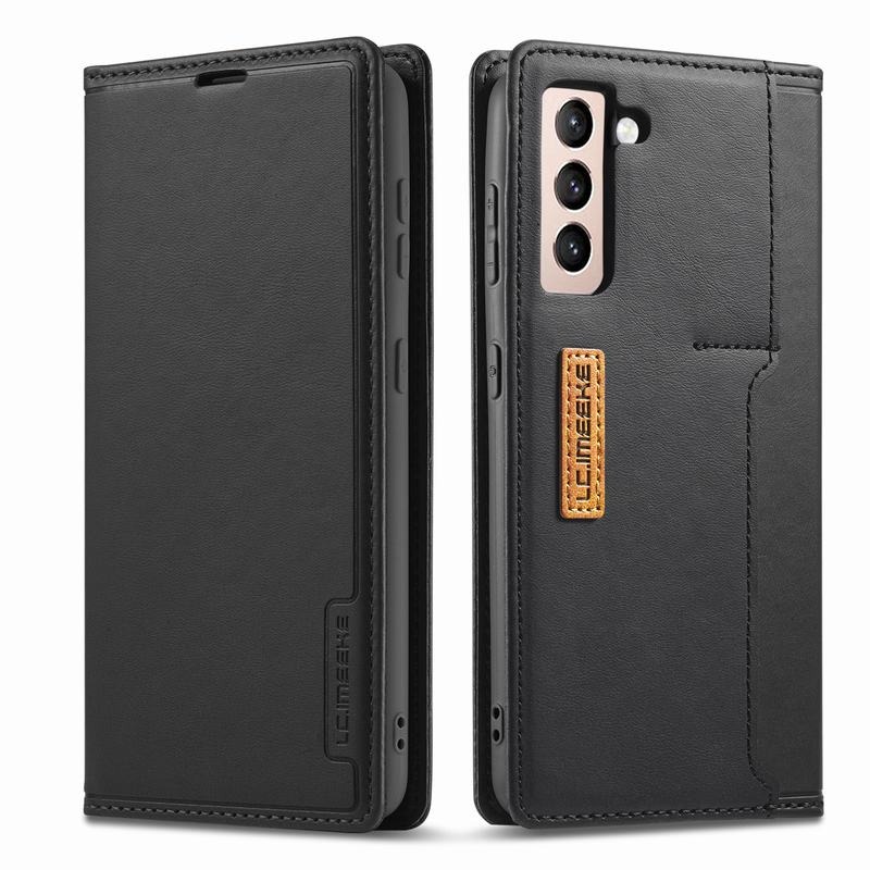 Case Samsung Galaxy S21+ #เคสฝาพับหนัง PU สไตล์กระเป๋าสตางค์พร้อมช่องใส่การ์ด Fashion Retro Card Slot Wallet Flip Cover PU Leather Phone Case