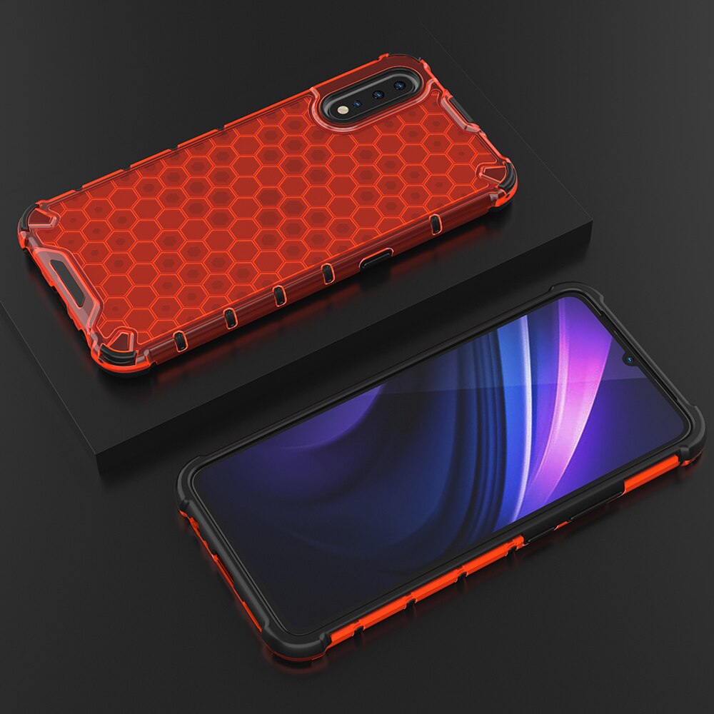 Case Vivo S1 #เคสฝาหลังกันกระแทก Honeycomb Shock Absorber TPU + PC + Silicone Hybrid