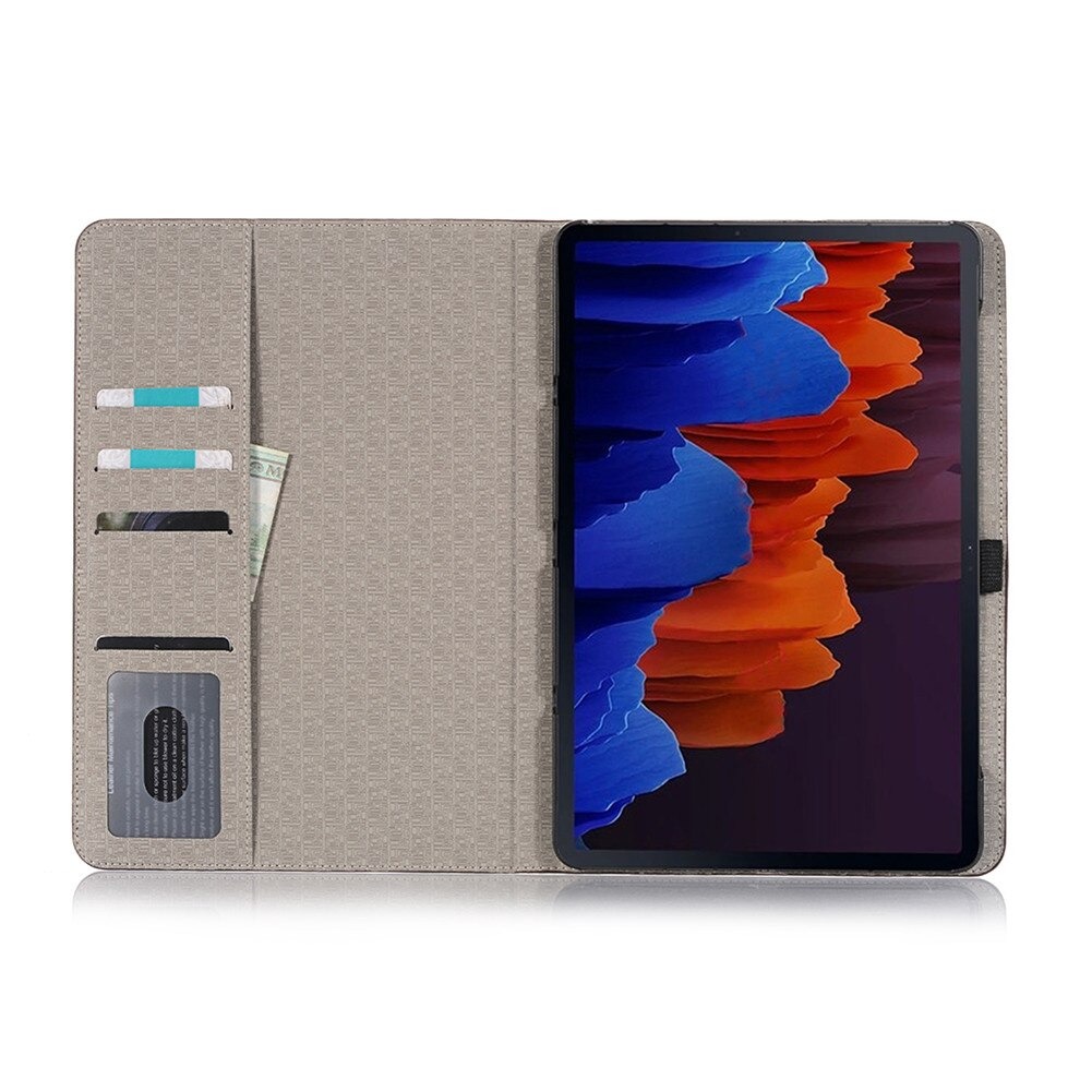 Case Samsung Galaxy Tab S7 Plus 12.4" SM-T970 SM-T975 SM-T976 #เคสฝาพับแบบกระเป๋าสตางค์ลายผิวหนังจระเข้ Crocodile Texture