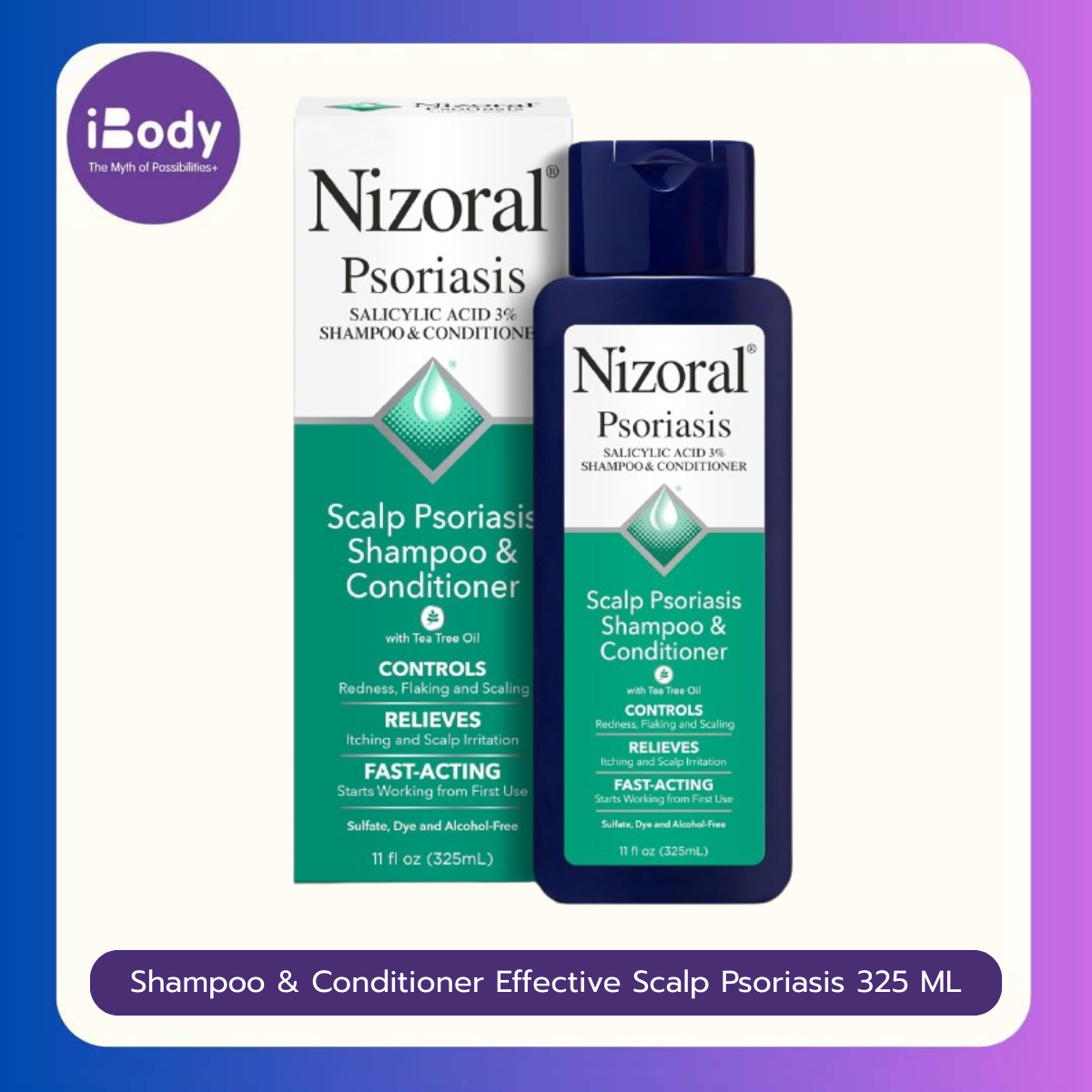 80% Sale!!!EXP.05/2025 Nizoral Psoriasis® Shampoo & Conditioner - Effective Scalp Psoriasis Treatment 325ml แชมพูขจัดรังแค