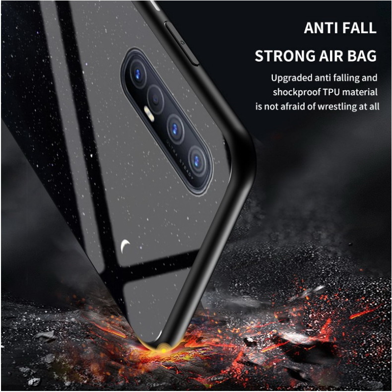 Case OPPO Reno 3 Pro 5G 6.4 นิ้ว #เคสฝาหลัง Gradient Color Glass + PC + TPU Hybrid Case