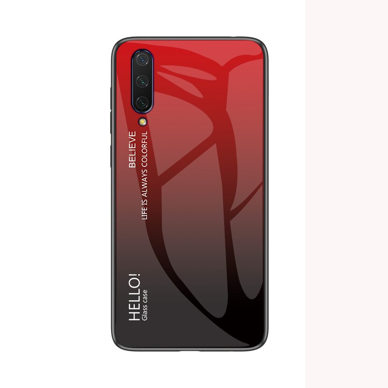 Case Huawei Y9s #เคสฝาหลัง Gradient Color Glass + PC + TPU Hybrid Case