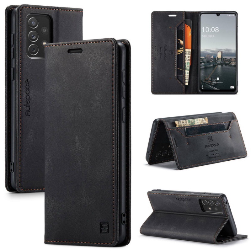 เคส Samsung Galaxy A53 5G #เคสฝาพับหนัง PU แบบกระเป๋าสตางค์ AUTSPACE Series RFID Blocking Retro Matte Leather Wallet
