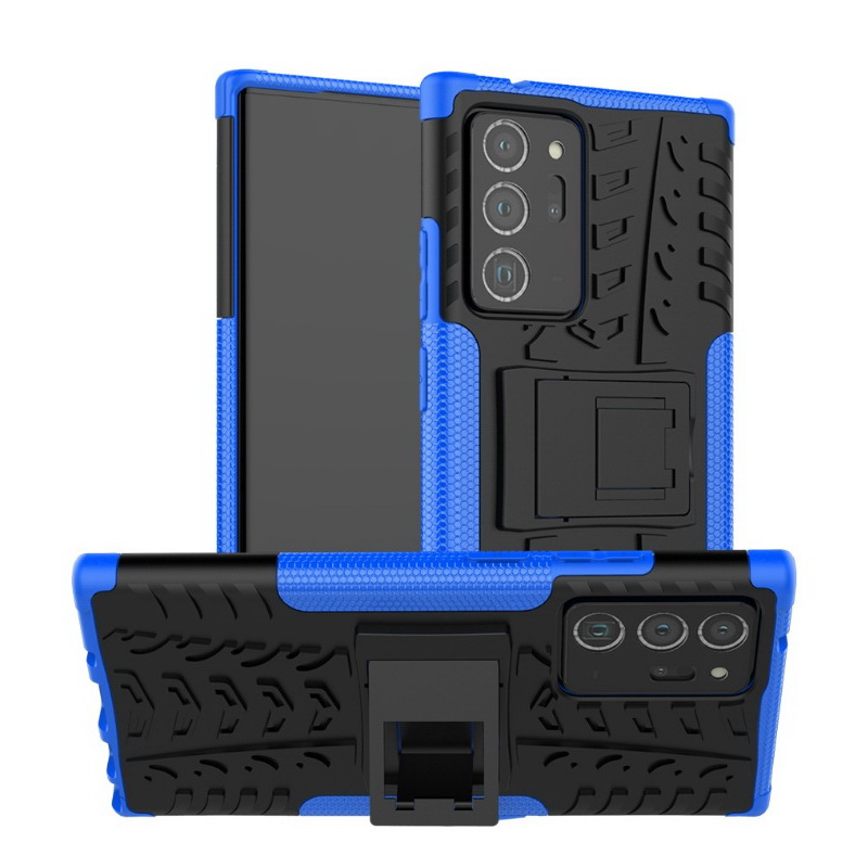 เคส Samsung Galaxy Note 20 Ultra / Note 20 Ultra 5G #เคสฝาหลังกันลื่น Cool Tyre Pattern Kickstand (PC + TPU)