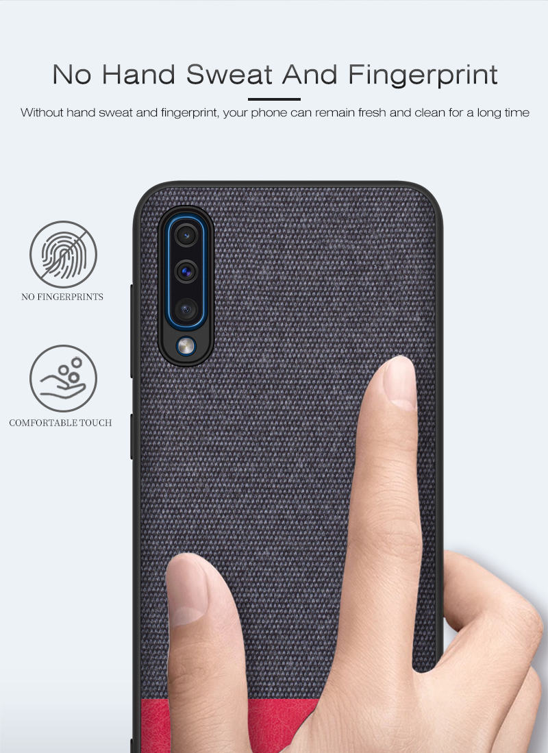 Case Samsung Galaxy A50 / A50s / A30s #เคสฝาหลังรูปแบบ Cloth Texture PU Leather + TPU