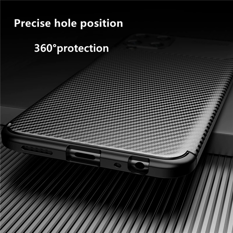 Case Samsung Galaxy M22#เคสฝาหลังนิ่ม Carbon Fiber Anti-drop TPU Protection