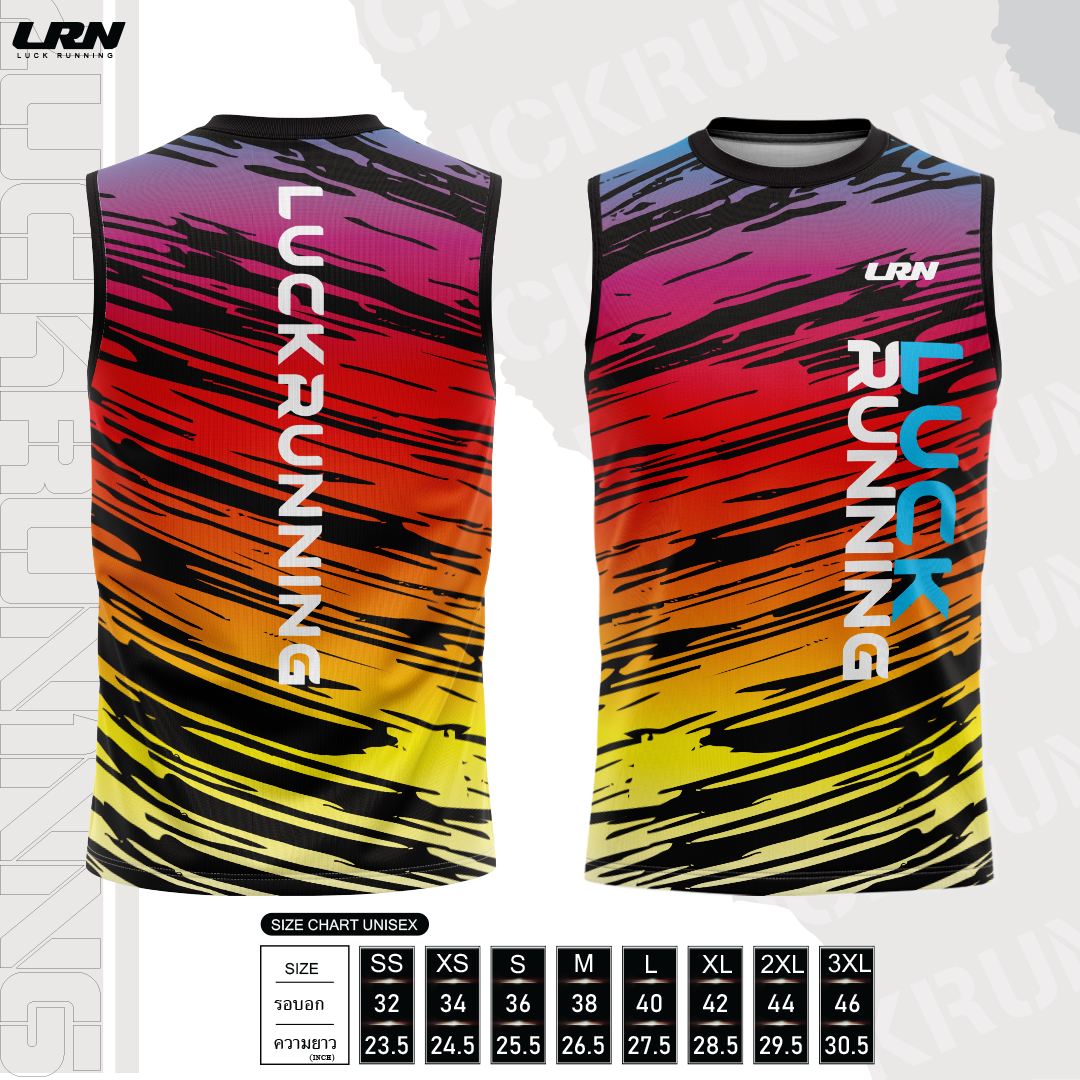 เสื้อวิ่งพิมพ์ลาย LRN Collection 02 เนื้อผ้า Micro Mesh สำหรับวิ่งมาราธอน (MM02)