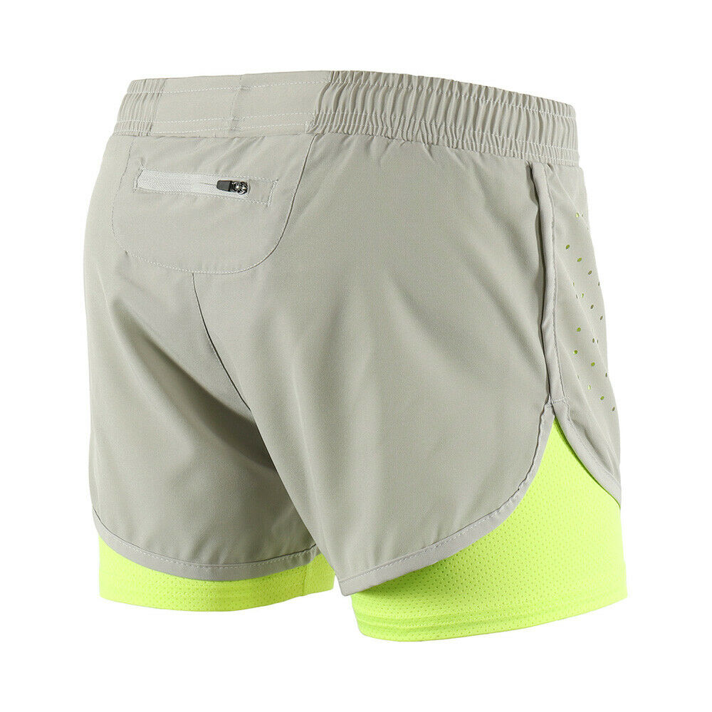 กางเกงวิ่ง ขาสั้นผู้หญิง 2-in-1 มีซับใน มีซิปกระเป๋าหลัง ARSUXEO (G7)