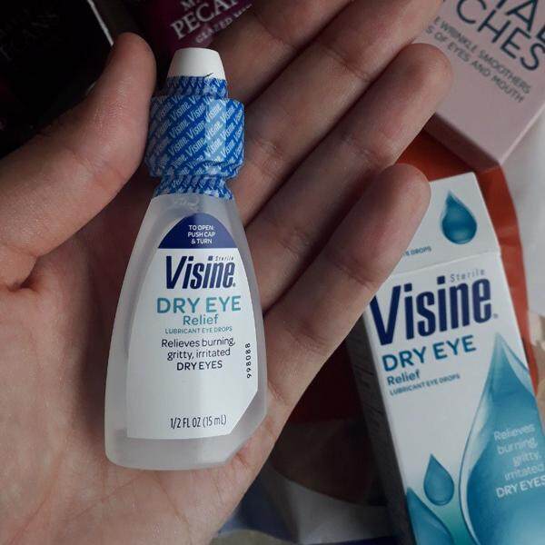 บรรเทาอาการแสบร้อน ตาแห้ง และระคายเคืองตา Dry Eye Relief, Lubricant Eye Drops, Sterile 15mL,30mL (Visine®)