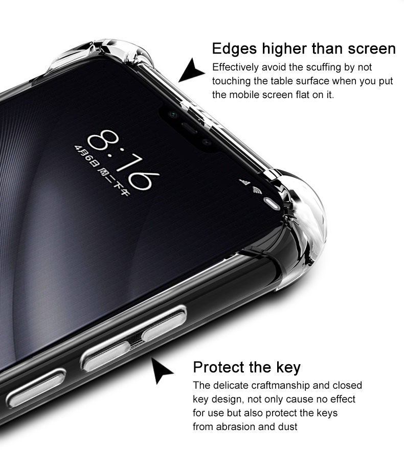 Case Xiaomi Mi 8 Lite #เคสแบบฝาหลัง Skin Feel Anti-drop TPU Case + Explosion-proof Screen Film