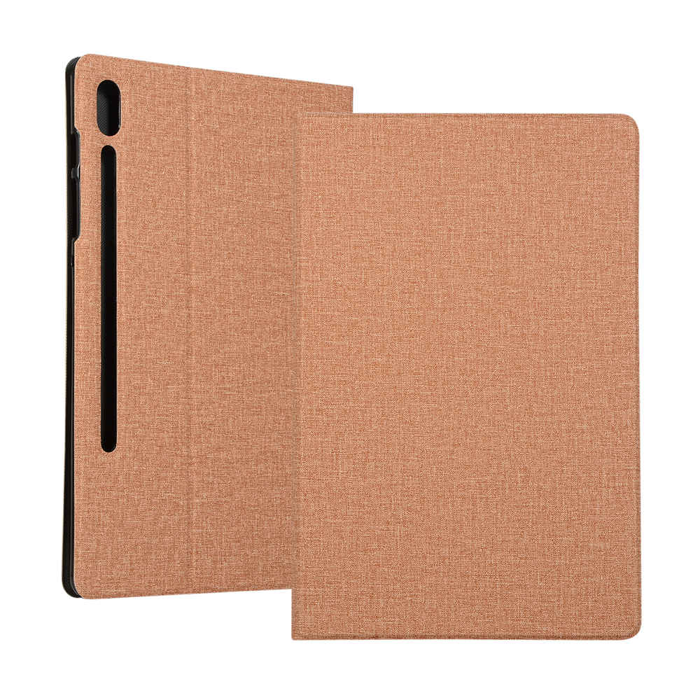 Case Samsung Galaxy Tab S7 SM-T870 SM-T875 #เคสฝาพับผิวเคลือบ Cloth Coated Leather Stand Flip