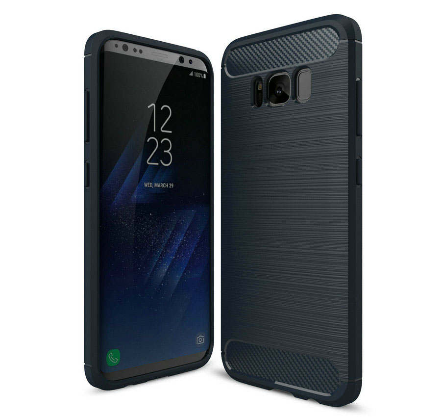 Case Samsung S8 #เคสฝาหลัง TPU คาร์บอนไฟเบอร์ Brushed Case