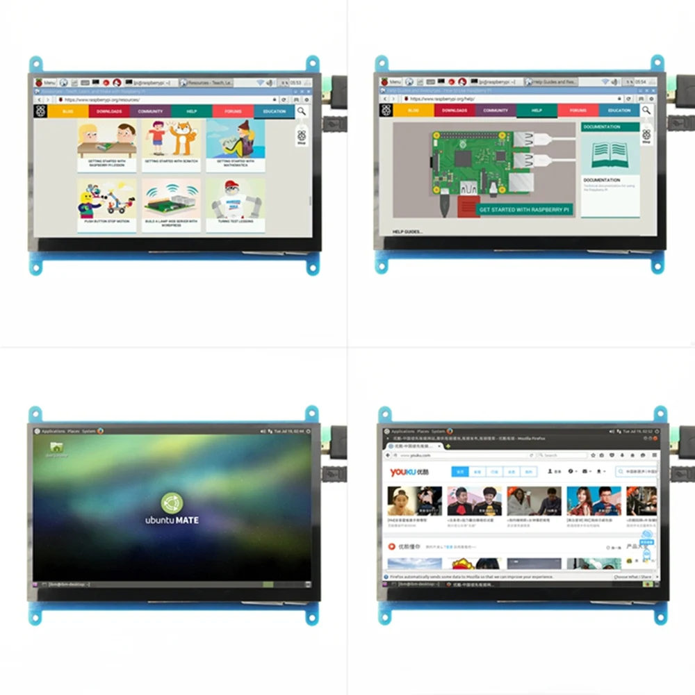 7" 7.0 inch IPS Capacitive Touch Screen Display HDMI HD LCD TFT 1024x600 for Raspberry Pi สำเนา