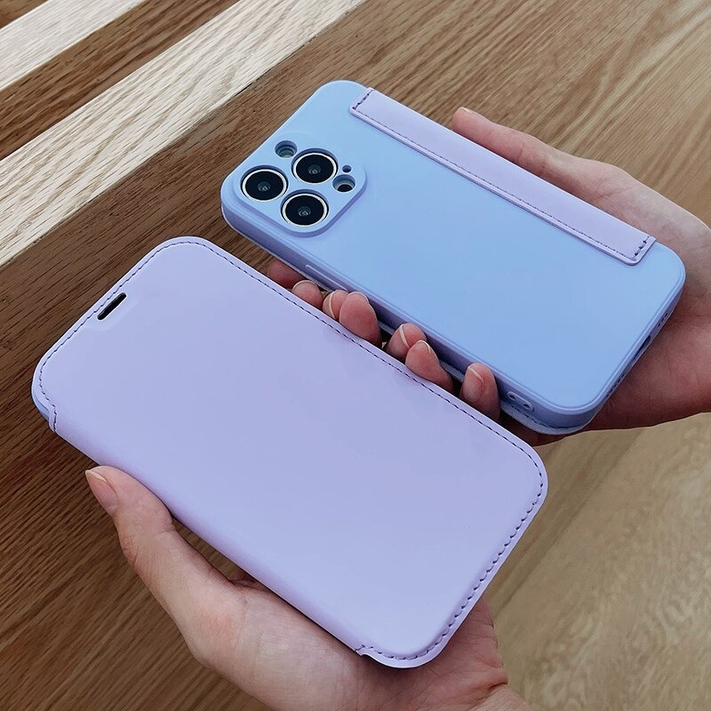 เคส Iphone 14 Pro Max #เคสฝาพับกรอบซิลิโคนนิ่ม พร้อมช่องใส่บัตร
