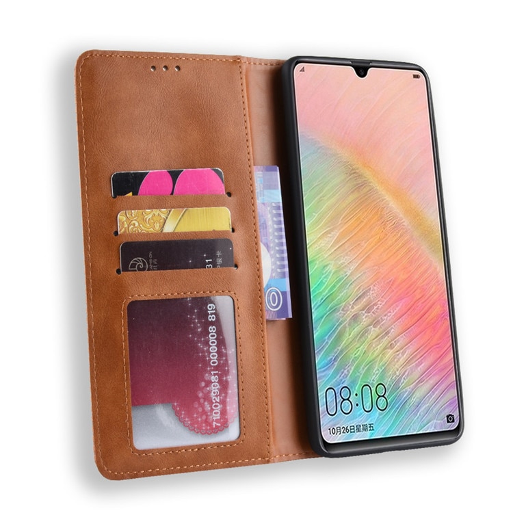 Case Huawei Mate 20 X #เคสฝาพับปกหนังสไตล์วินเทจดูดซับอัตโนมัติแบบกระเป๋าสตางค์