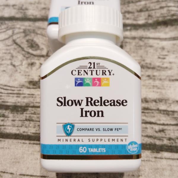 ธาตุเหล็ก Slow Release Iron 45mg + Calcium 60 Tablets (21st Century®) สูตรอ่อนโยนต่อร่างกาย ช่วย สร้างเม็ดเลือดแดง ป้องกัน โลหิตจาง