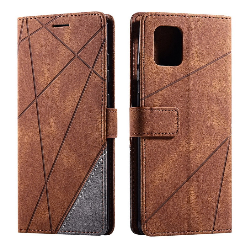 เคส Samsung Galaxy Note 10 lite #เคสฝาพับหนัง PU มีช่องเสียบบัตรอื่นๆในตัว Geometric Pattern Leather Card Holder Protective