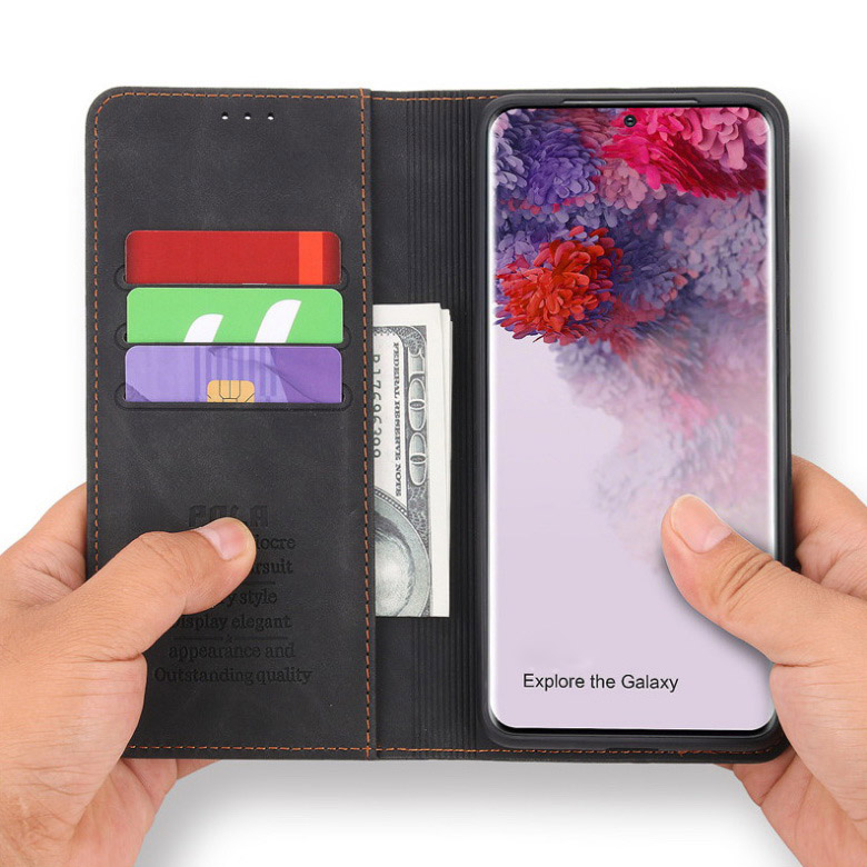 เคส Samsung Galaxy A22หนัง PU #เคสฝาพับสไตล์กระเป๋าสตางค์พร้อมช่องใส่การ์ด Luxury Flip Stand Card Phone Leather Wallet Cover Casing