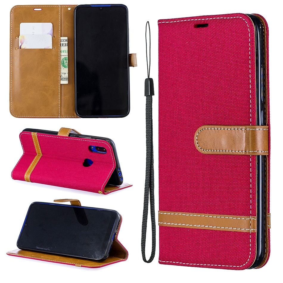 Case Samsung Galaxy A20s #เคสฝาพับหนัง PU พร้อมสายคล้องมือ สีสันสดใส