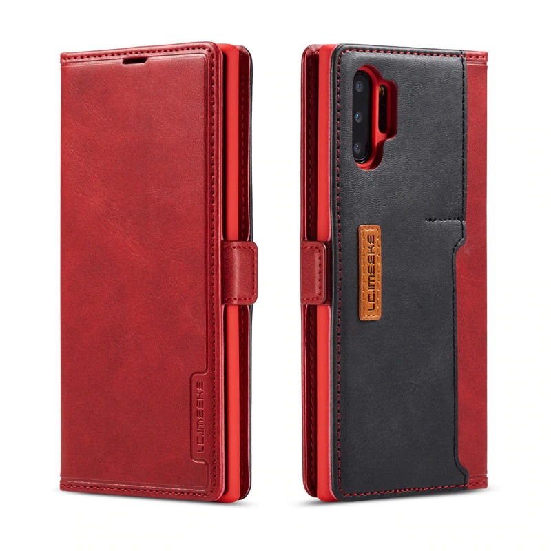 เคส Samsung Galaxy Note 10+ #เคสฝาพับหนัง PU สไตล์กระเป๋าสตางค์พร้อมช่องใส่การ์ด Fashion Retro Card Slot Wallet Flip Cover PU Leather Phone Case