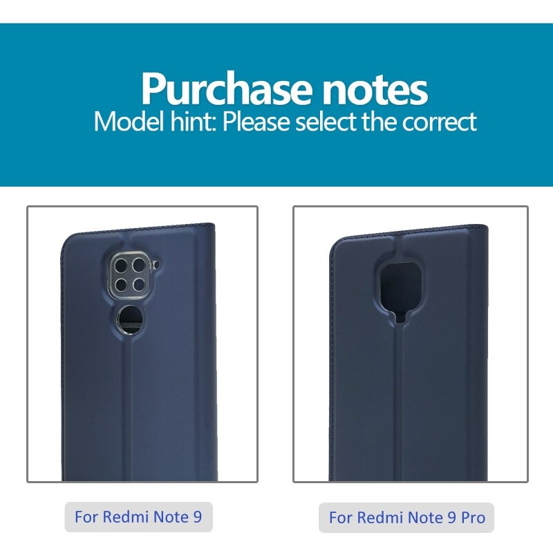 Case Redmi Note 9 Pro/Redmi Note 9S #เคสแบบฝาพับหนัง PU Magnetic Adsorption Stand Leather Card Holder