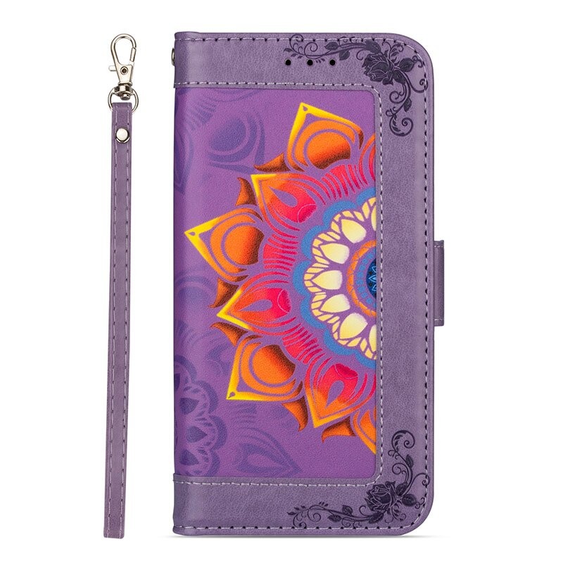 เคส Samsung Galaxy S21 #เคสฝาพับหนัง PU แบบกระเป๋าสตางค์พิมพ์ลาย