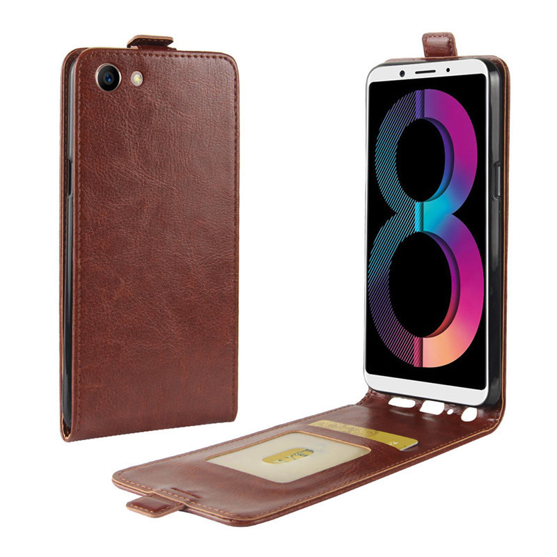 Case OPPO A83 #เคสฝาพับแนวตั้งหนัง PU Crazy Horse สวยงามทันสมัย