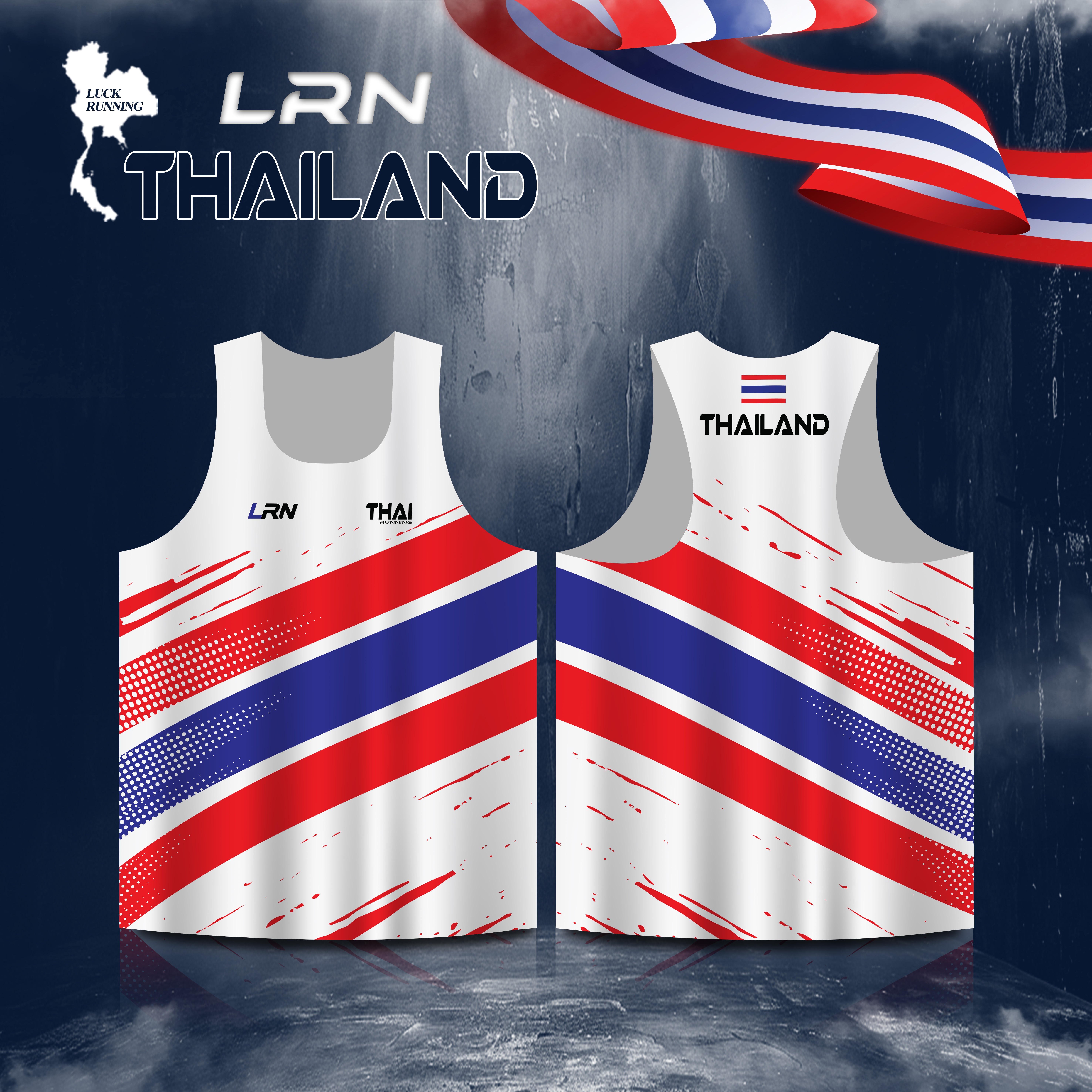 เสื้อวิ่งพิมพ์ลาย LRN เนื้อผ้า Super Air Flow (SF09)