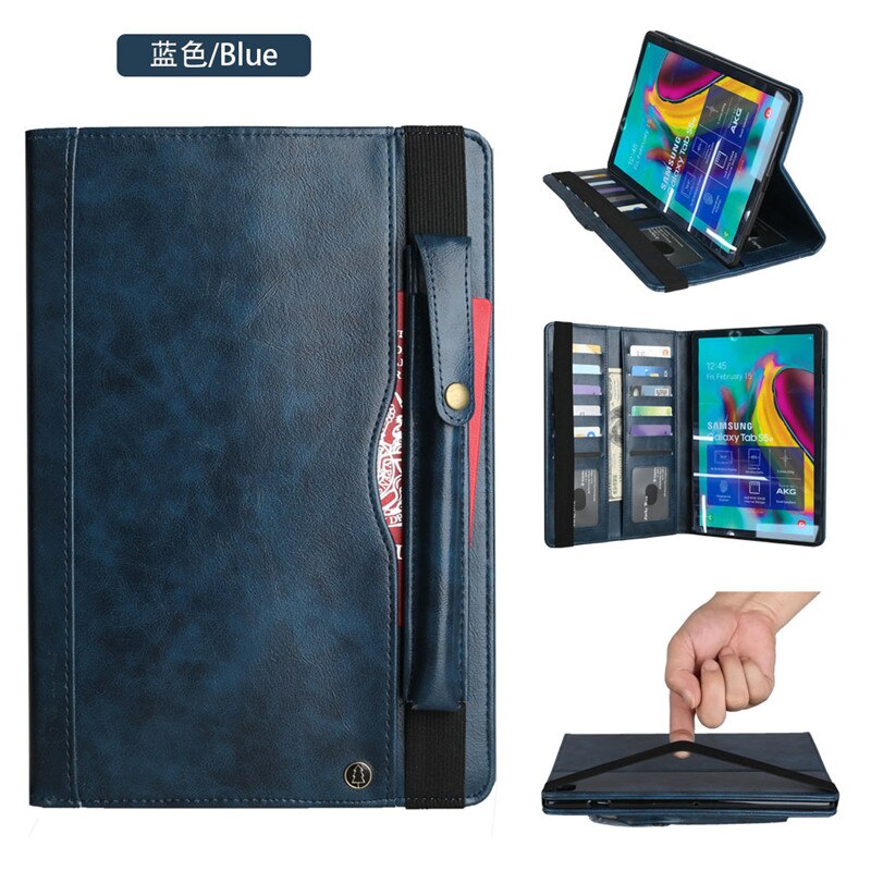 Case Samsung Galaxy Tab S5e SM-T720 SM-T725 #เคสฝาพับหนัง PU แบบกระเป๋าสตางค์ Retro Horse Crazy พร้อมช่องปากกา