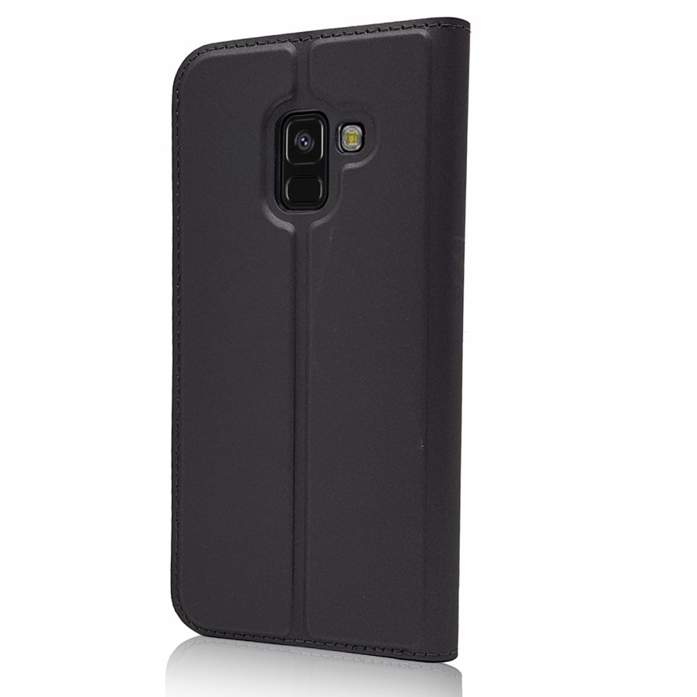 Case Samsung Galaxy A8 (2018) #เคสฝาพับหนัง PU Magnetic Adsorption Stand Leather Card Holder
