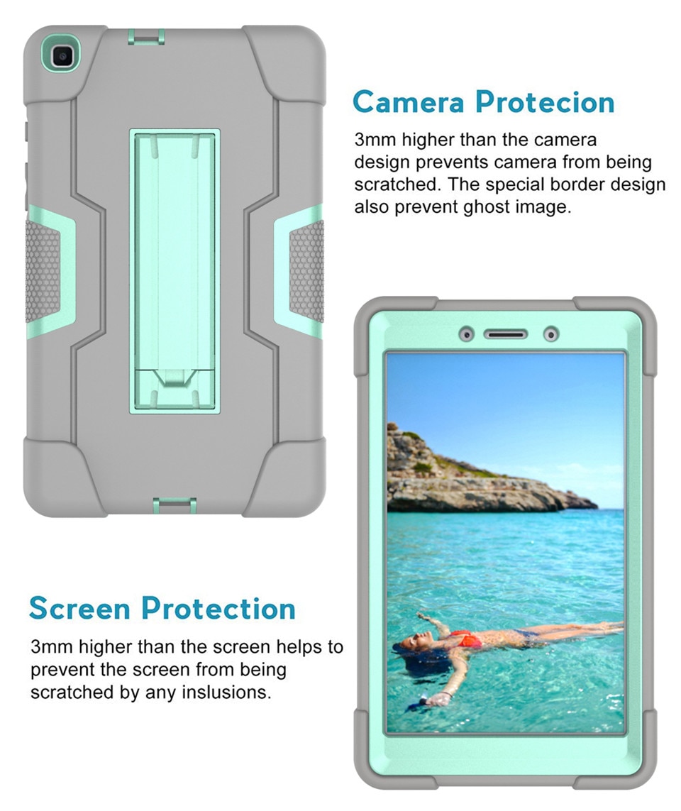 เคส Samsung Galaxy Tab A 8.0 (2019) P200 P205 #เคสฝาหลังไฮบริด Shock Proof Tablet Hybrid Cover Kickstand