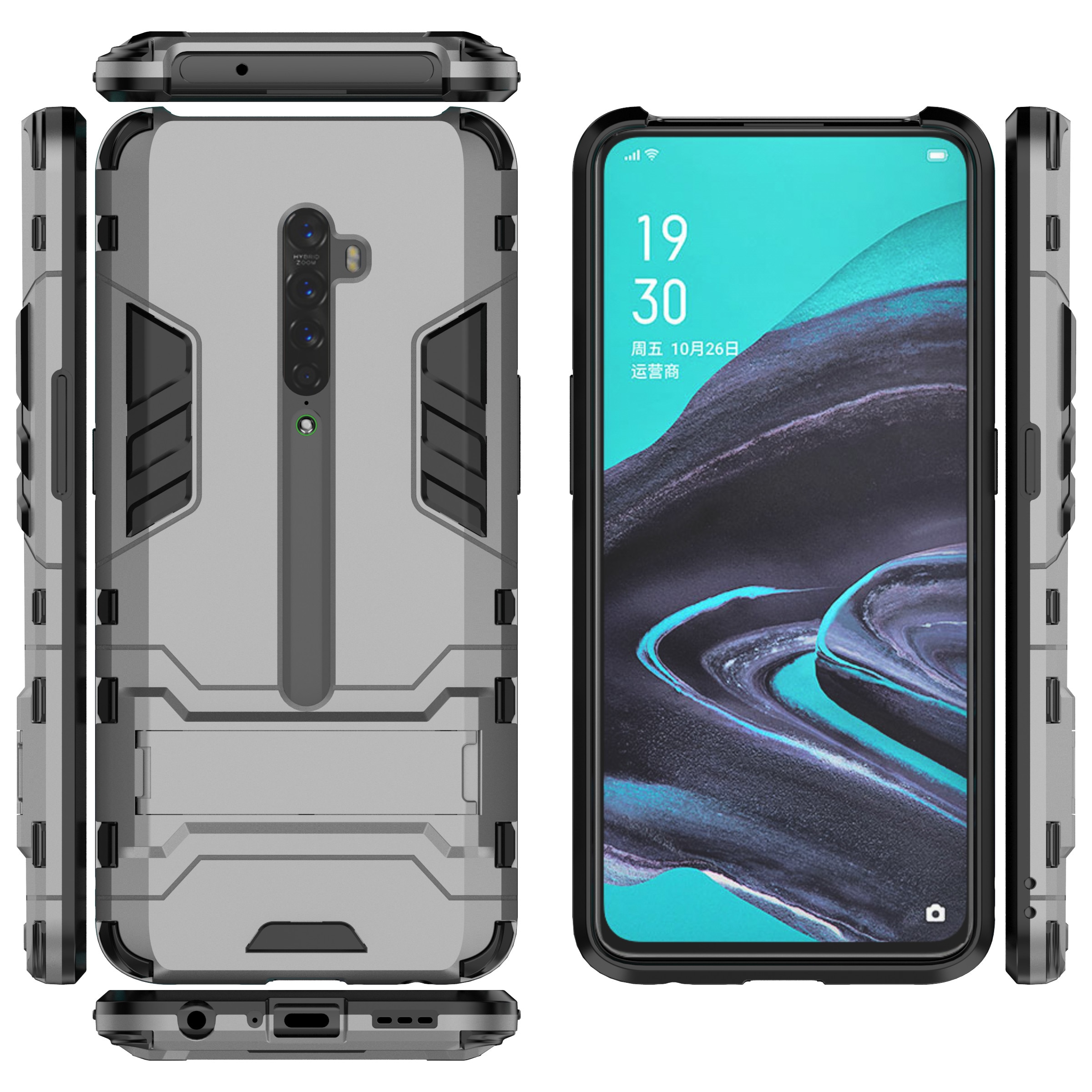 Case OPPO Reno 2F#เคสฝาหลังพลาสติก ไฮบริด TPU + Kickstand