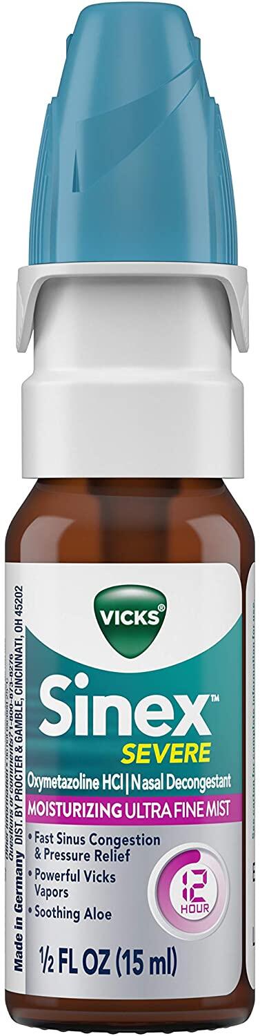 80% Sale!!!EXP.08/2024-10-11/2025 Vicks® Sinex™ Severe Nasal Spray, MOISTURIZING Ultra Fine Mist 15 ml วิคส์ สเปรย์พ่นล้างจมูก สูตรให้ความชุ่มชื้น บรรเทาอาการ ไซ นัส อาการแพ้ สำเนา