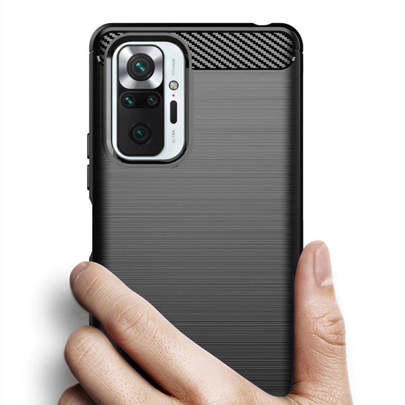เคส Redmi Note 10S #เคสฝาหลังตกแต่งคาร์บอนไฟเบอร์ ผิวขัดแปรง Brushered TPU Back Case