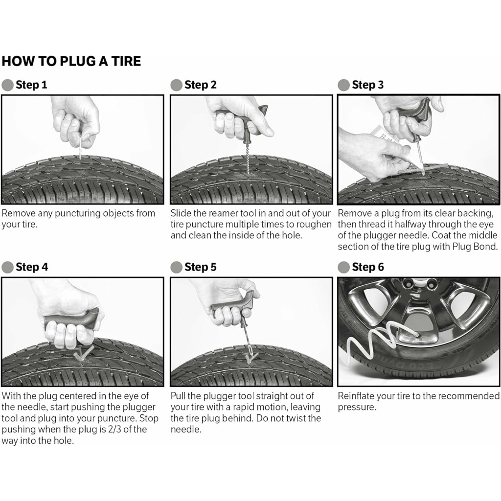 Slime® Deluxe Tire Repair Plug Kit, Tools and Glue 11 Pieces ชุดอุปกรณ์ปลั๊กซ่อมยาง
