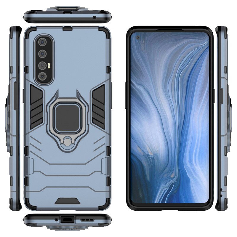 Case OPPO Reno 3 Pro 5G 6.5นิ้ว #เคสฝาหลังพลาสติกแข็ง +TPU Hybrid Case มีแหวนสวมนิ้วโลหะ
