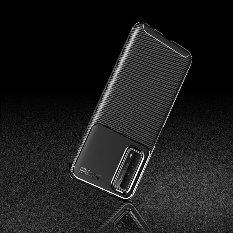 เคส Huawei Y7a #เคสฝาหลังนิ่ม Carbon Fiber Anti-drop TPU Protection