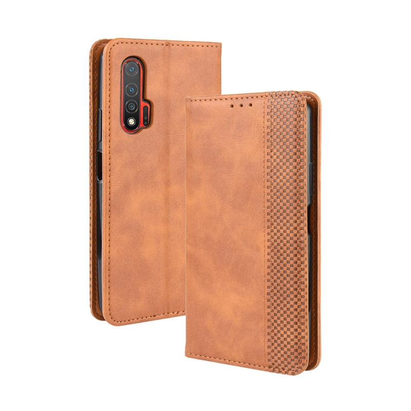 เคส Huawei nova 6 #เคสฝาพับปกหนังสไตล์วินเทจดูดซับอัตโนมัติแบบกระเป๋าสตางค์