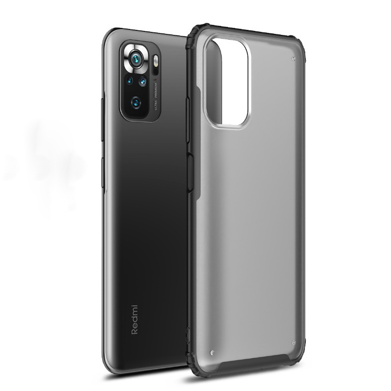 เคส Redmi Note 10S#เคสฝาหลังโปร่งแสงสีขุ่นขอบทึบ +TPU Hybrid Case