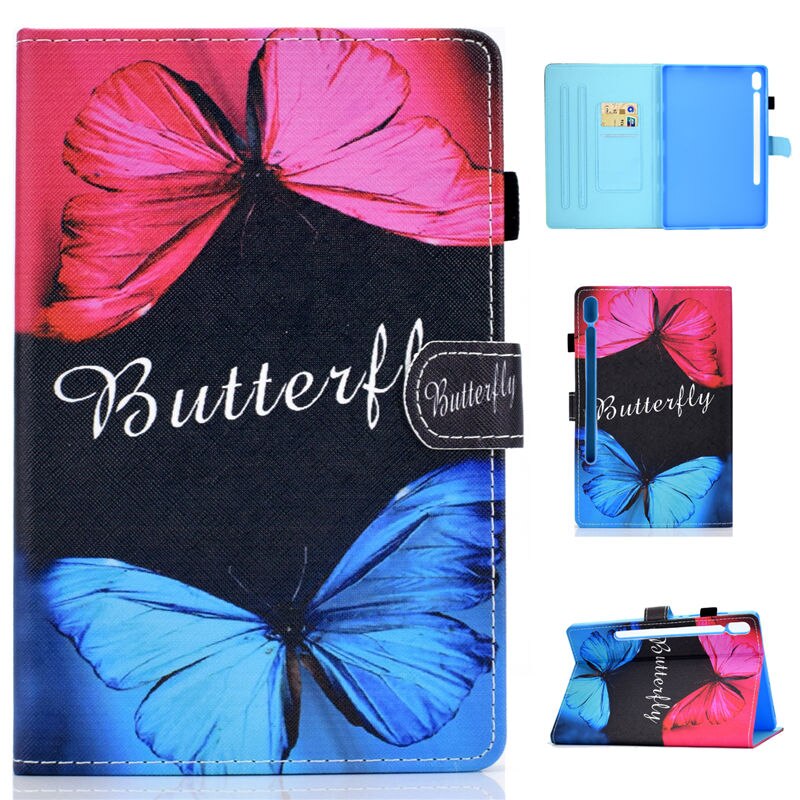 เคส Samsung Galaxy Tab S7 SM-T870 SM-T875 #เคสฝาพับหนัง PU พิมพ์ลาย Pattern Printing Stand Leather