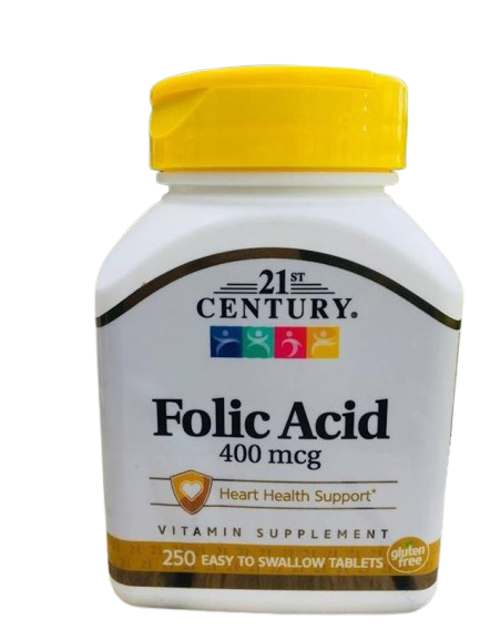 Century® Folic Acid 400 mcg 250 Tablets, 800 mcg 180 Tablets กรดโฟลิก