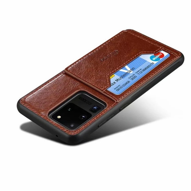 เคส Samsung Galaxy S20 Ultra / S20 Ultra 5G #เคสฝาหลัง TPU เคลือบหนัง PU Crazy Horse Leather Coated PC + TPU Hybrid