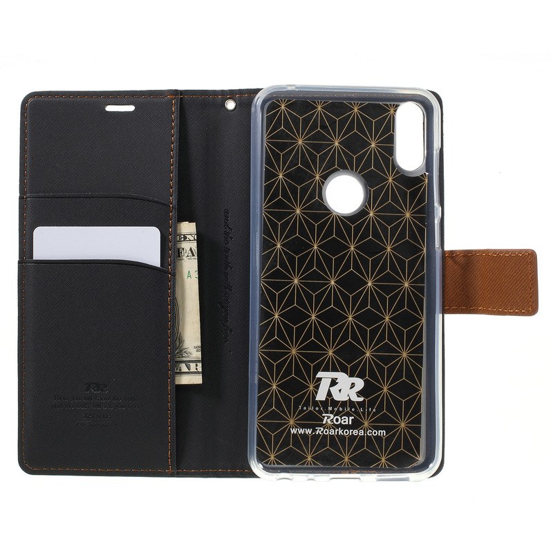 Case Asus ZenFone Max Pro (M1) ZB602KL #เคสฝาพับแบบกระเป๋าสตางค์ ROAR KOREA Twill Leather Wallet